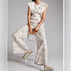 Women's Anthropologie Maeve linen overalls Jumpsuit S